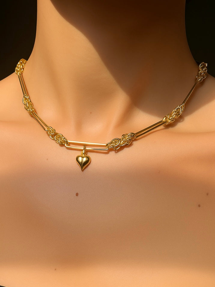 HEARTLINK PENDANT NECKLACE (14K GOLD-FILLED & PLATED)