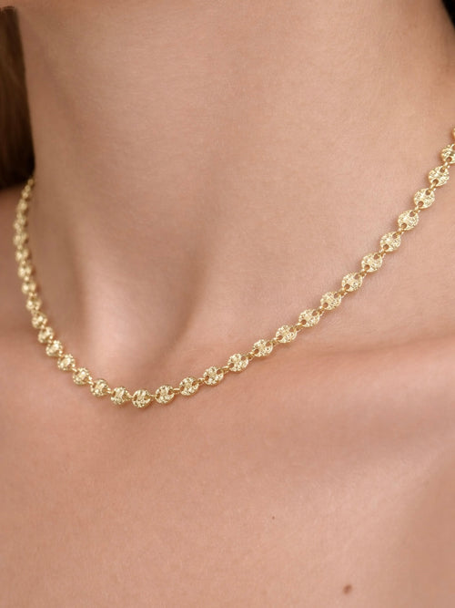 14K GOLD FILLED HAND-HAMMERED NECKLACE