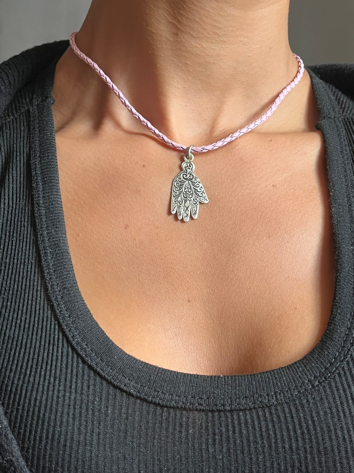 PINK KHAMSA NECKLACE