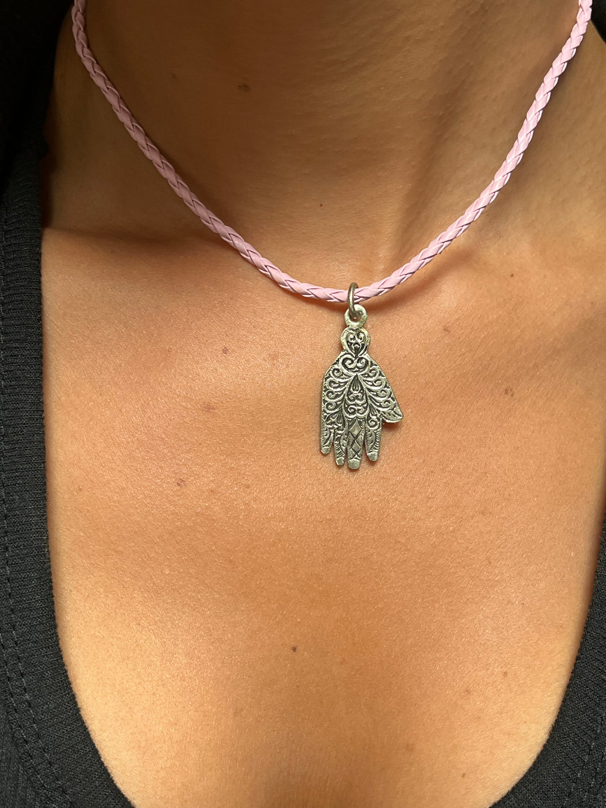 PINK KHAMSA NECKLACE