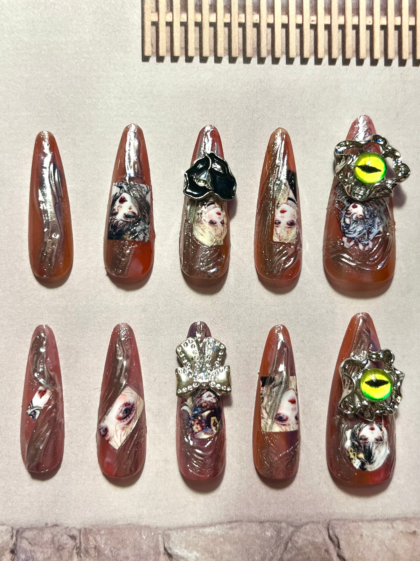 MANGA INSPIRED - HAND PAINTED GEL X REUSABLE NAIL SET