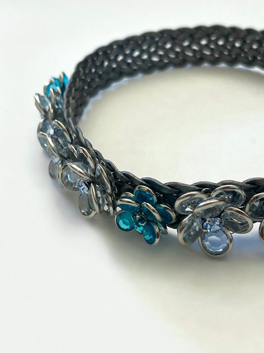 Blue Swarovski crystal choker necklace 