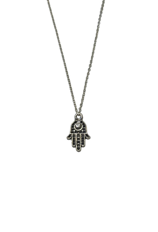 Small khamsa / hand of fatims silver necklace